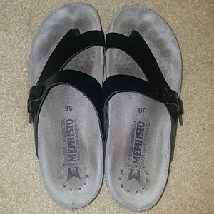 Black Mephisto sandals, size 36